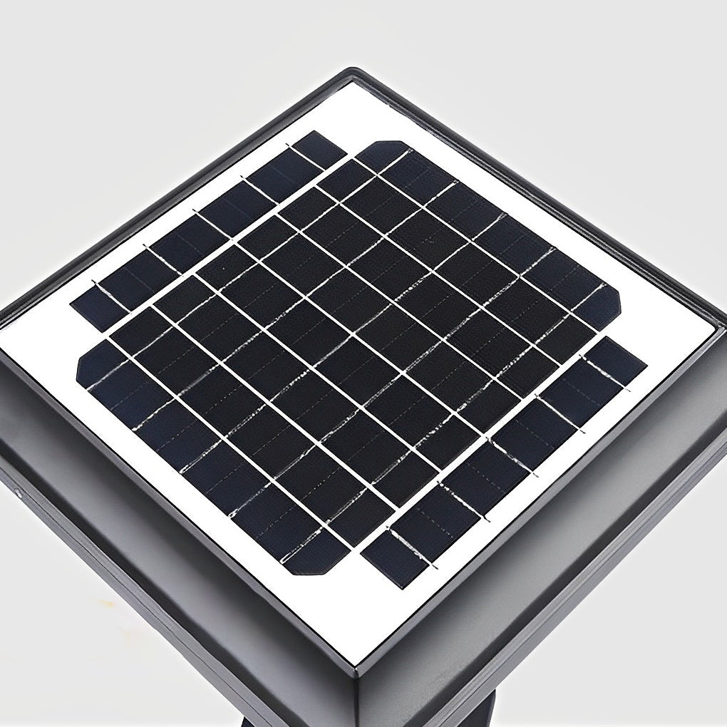 WINTHORPE SOLAR-POWERED SQUARE FENCE ILLUMINATORS WITH WATER-RESISTANT BLACK FINISH