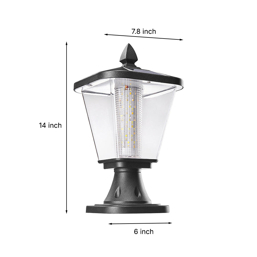 WINDSOR GARDEN SOLAR COLUMN LIGHTS - WATER-RESISTANT LED POST CAP ILLUMINATORS