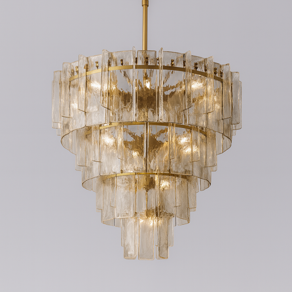 VERDANTIA SMOKED CRYSTAL TIERED CEILING LUMINAIRE