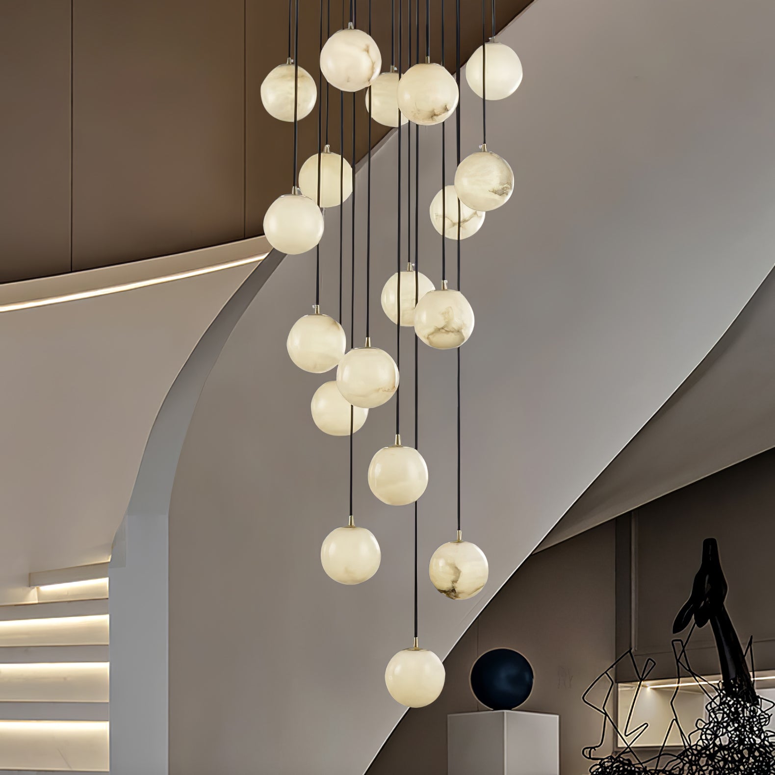 WINTHROP ALABASTER ORBILLION LIGHTING ARRAY