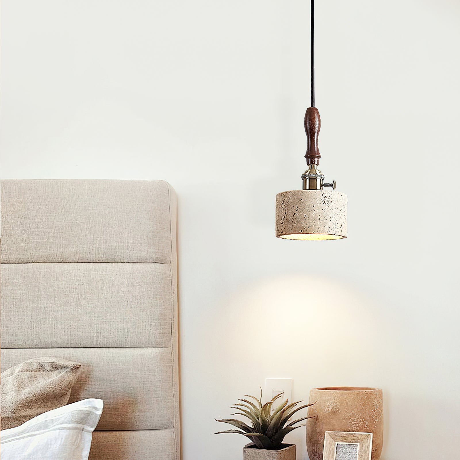 RAVENSHILL TRAVERTINE GLOBE PENDANT