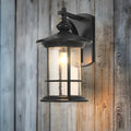 WINTHORPE VINTAGE ALUMINUM GARDEN WALL LIGHT WITH GLASS SHADE
