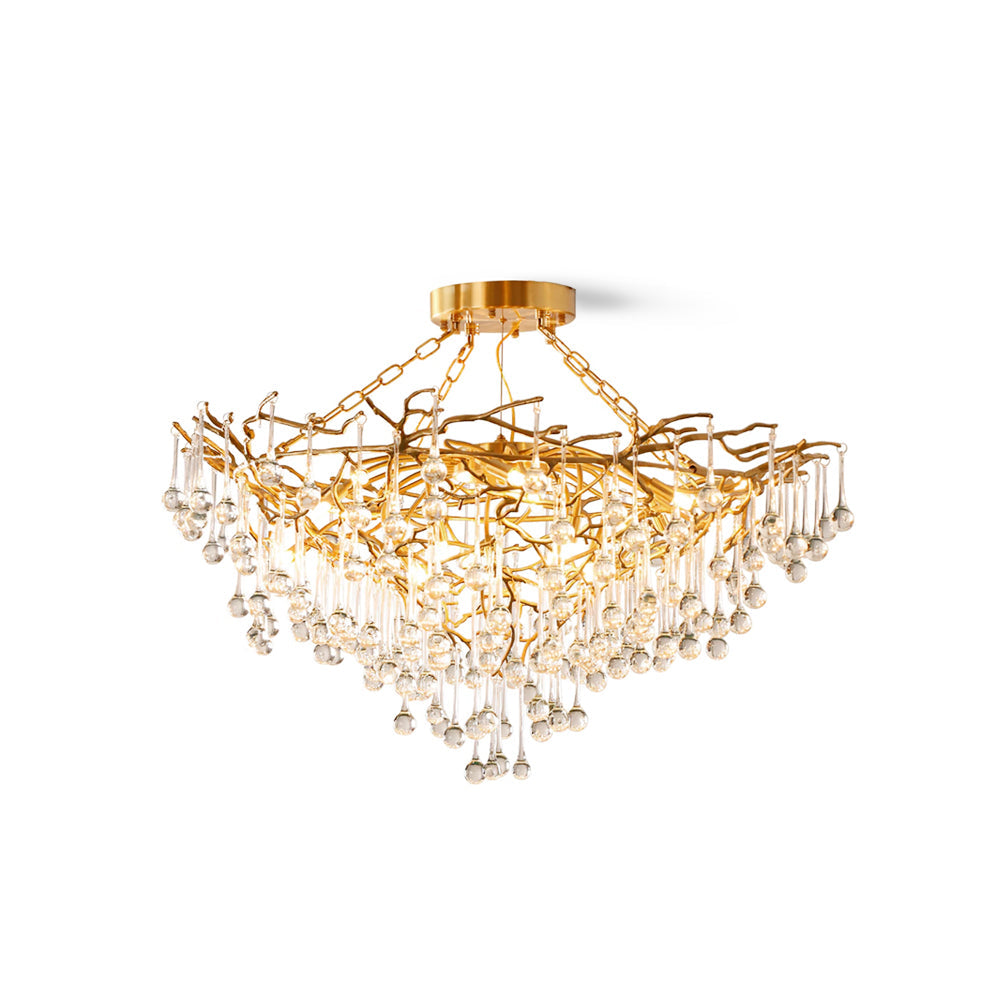 ELMSWORTH BRASS FOLIAGE CEILING LIGHT