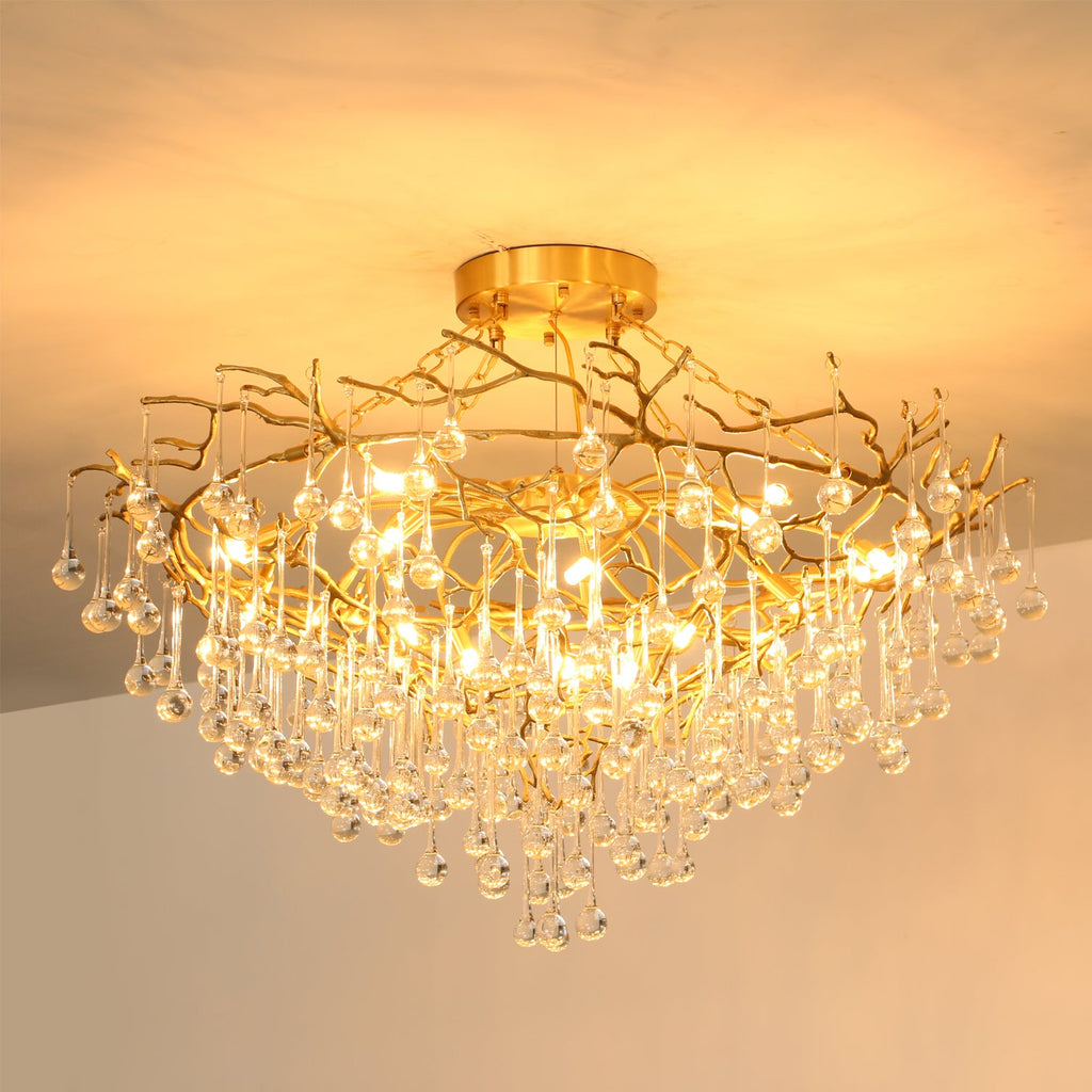 ELMSWORTH BRASS FOLIAGE CEILING LIGHT