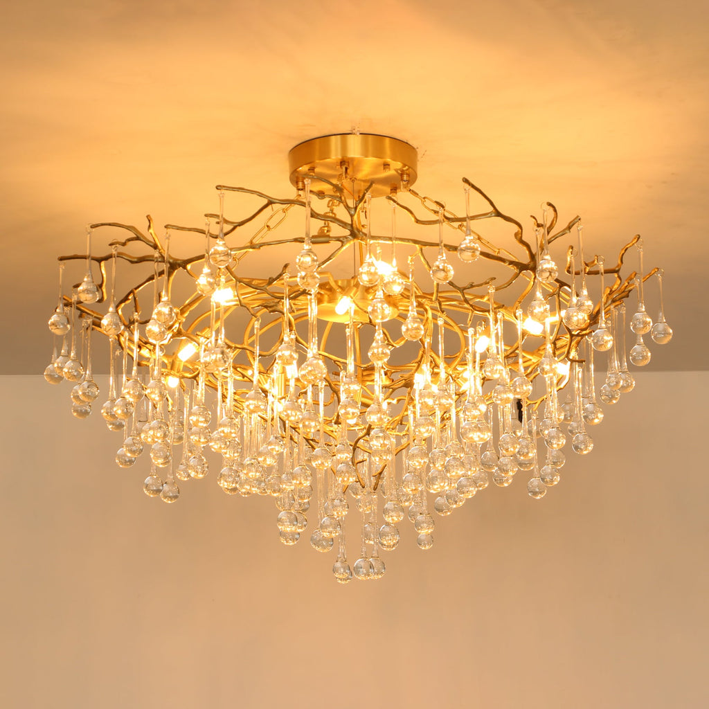 ELMSWORTH BRASS FOLIAGE CEILING LIGHT