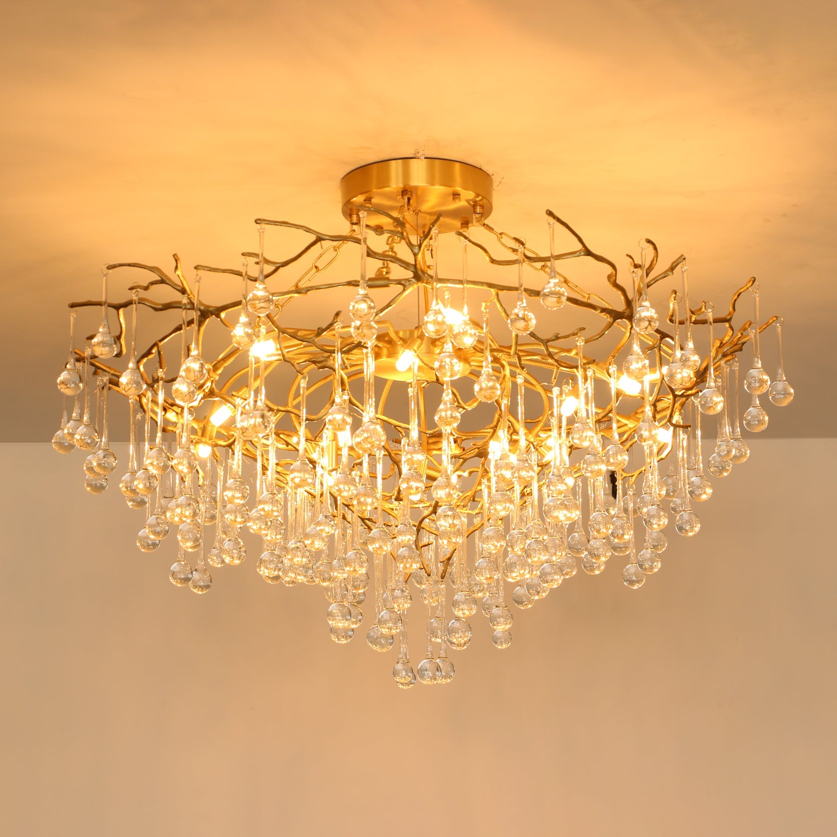 ELMSWORTH BRASS FOLIAGE CEILING LIGHT