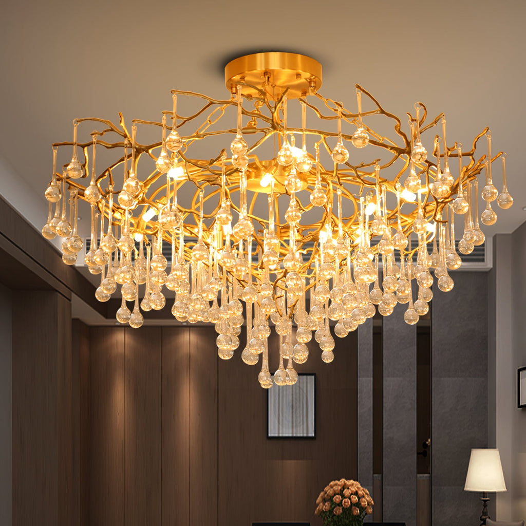 ELMSWORTH BRASS FOLIAGE CEILING LIGHT