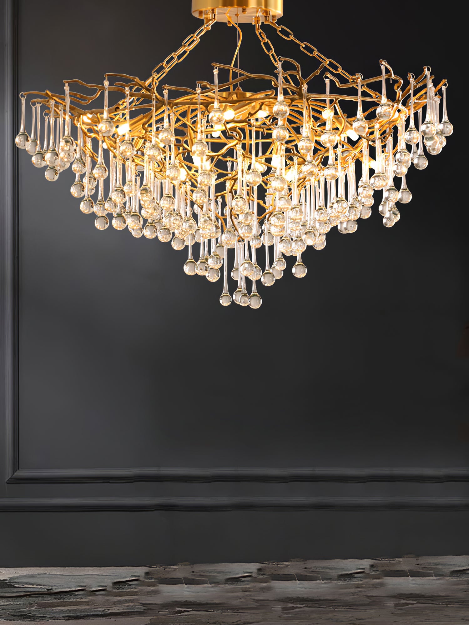 ELMSWORTH BRASS FOLIAGE CEILING LIGHT