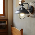 BRISTOL HARBOR ONE-BULB METAL CAGE OUTDOOR WALL LANTERN