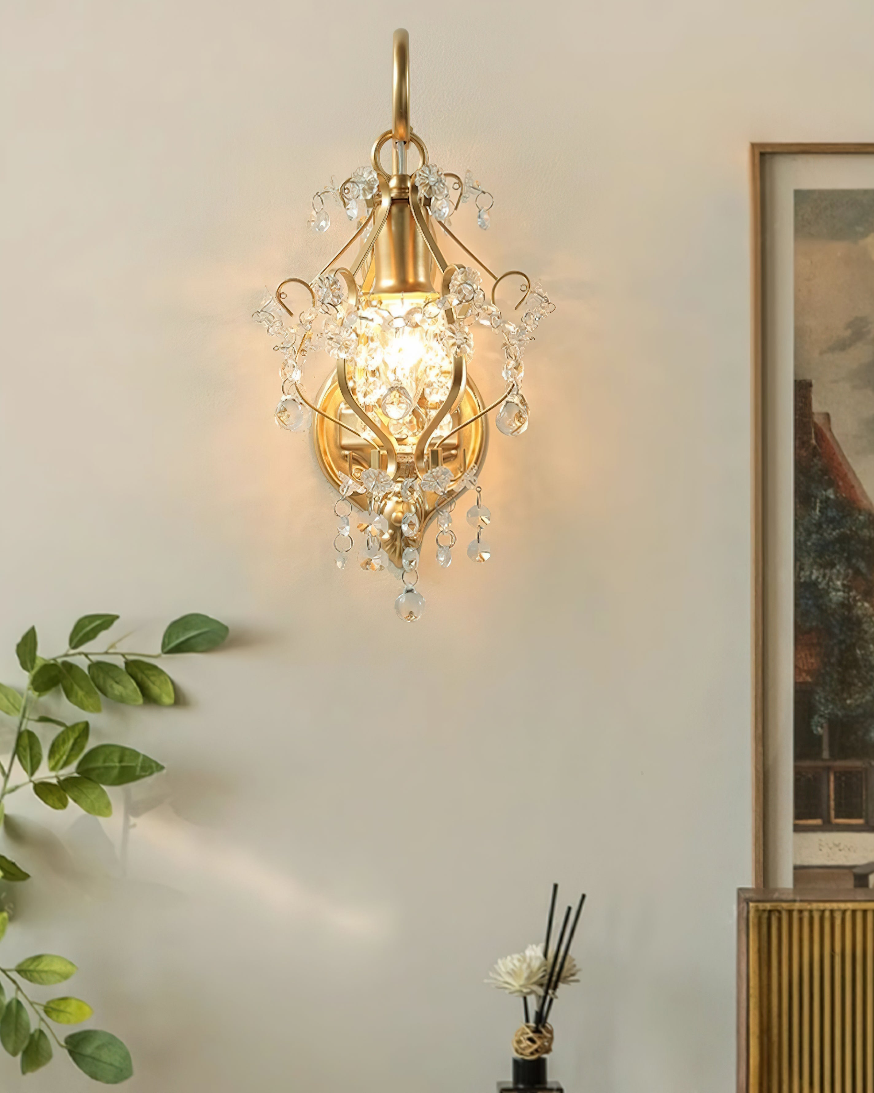 WINDSOR CRYSTAL FRETWORK WALL SCONCE