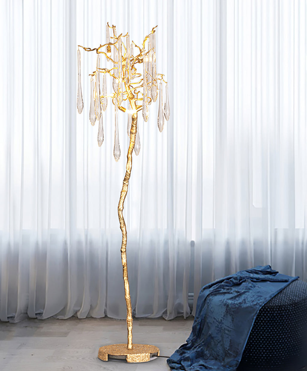 MERIDIAN AQUA GLOW FLOOR LANTERN