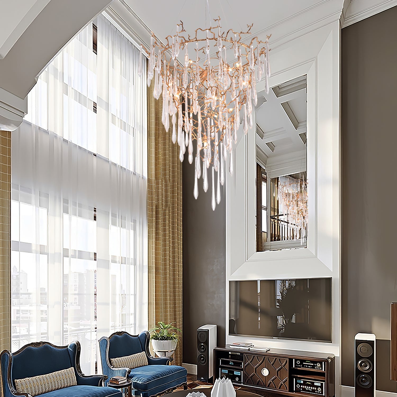 CARTER BLUEBELL CRYSTAL CHANDELIER