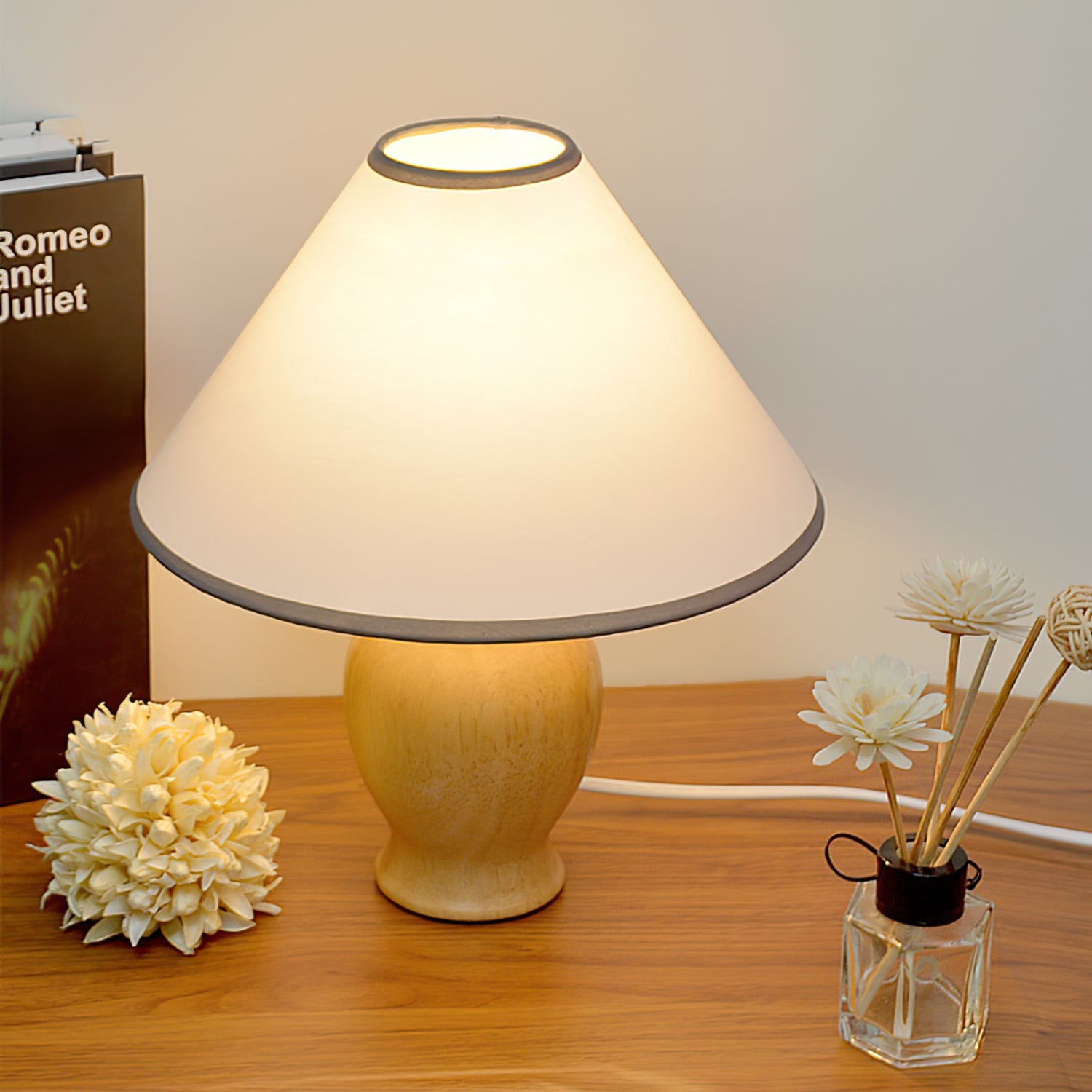 ELMSWORTH WOODEN CANOPY TABLE LAMP