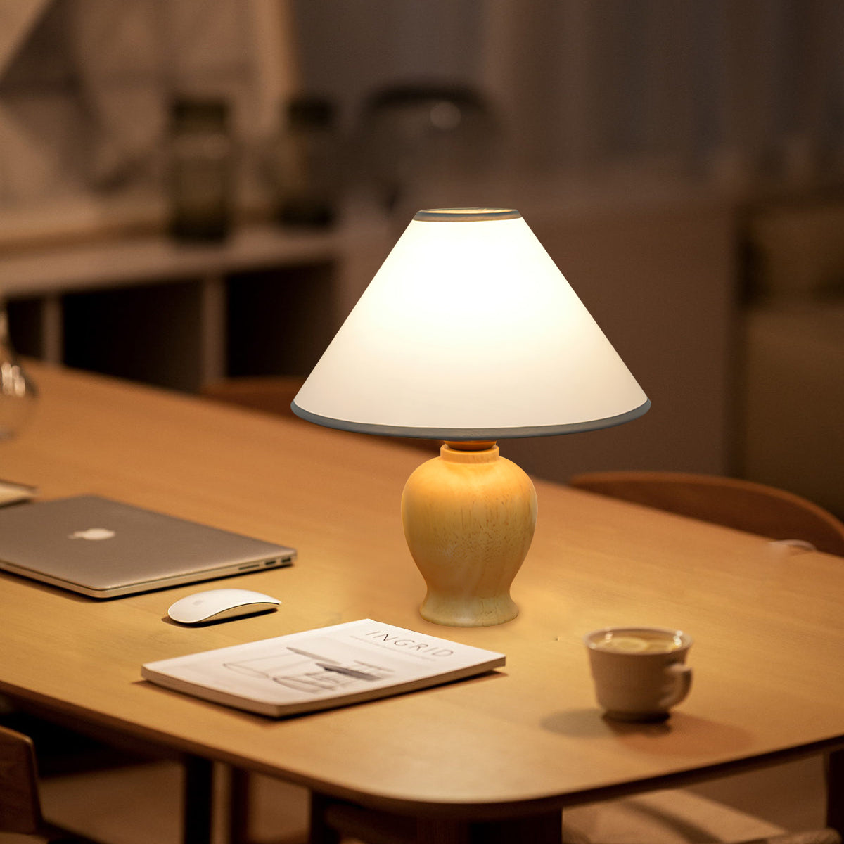 ELMSWORTH WOODEN CANOPY TABLE LAMP