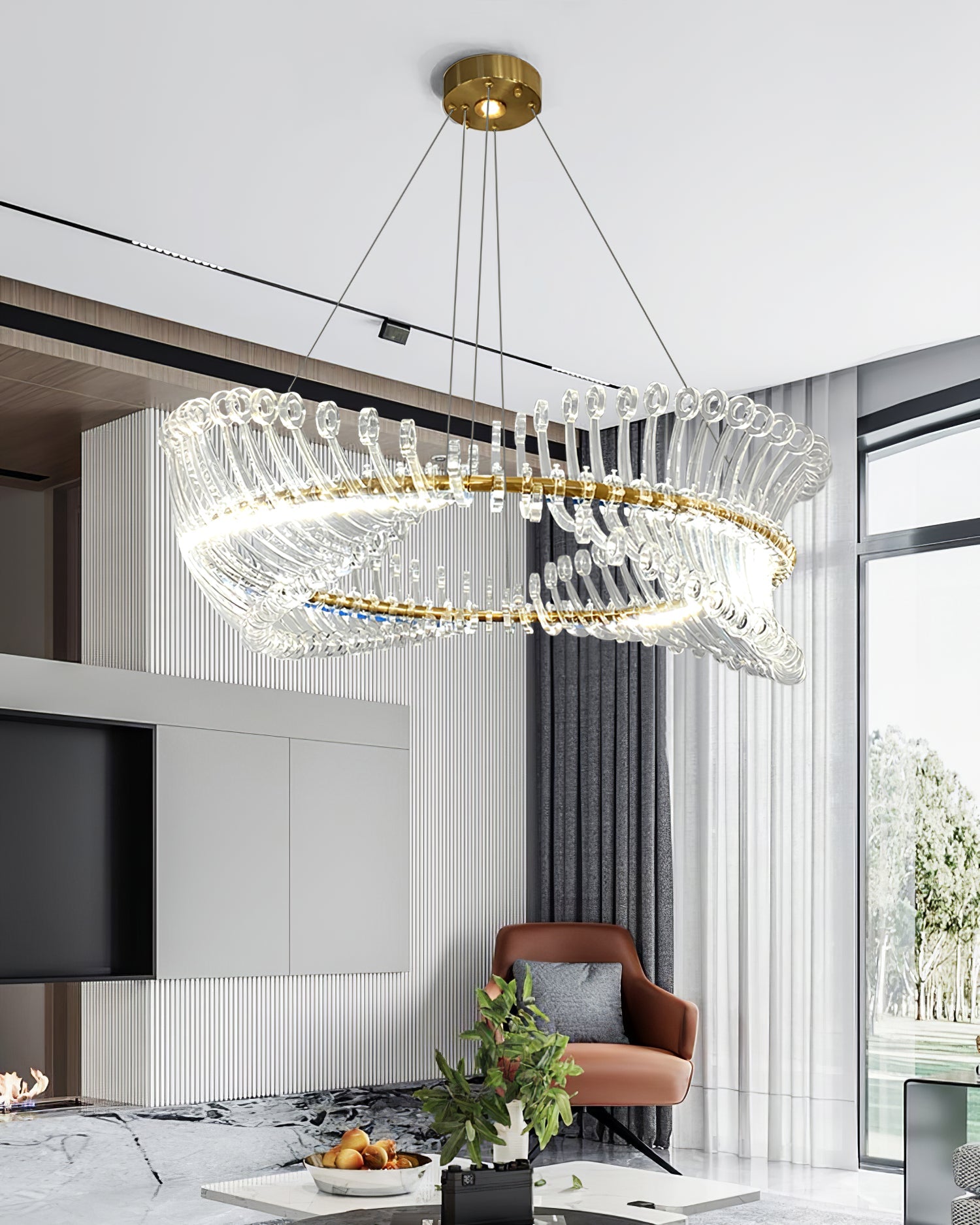 WINTERBORNE CRYSTAL ORBILLION CHANDELIER