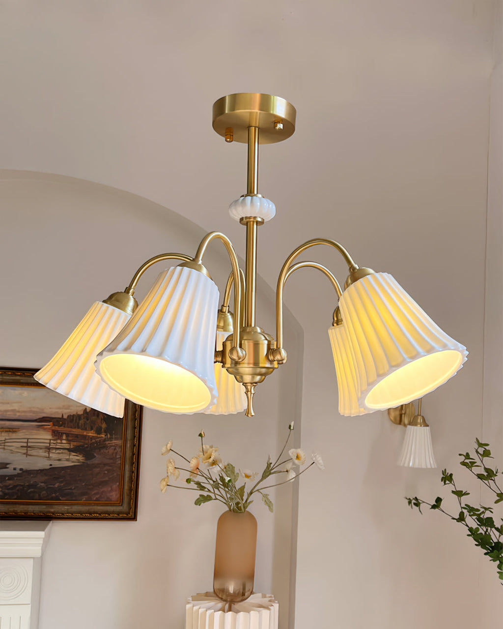 WINTHROP VINTAGE BRASS CEILING LANTERN