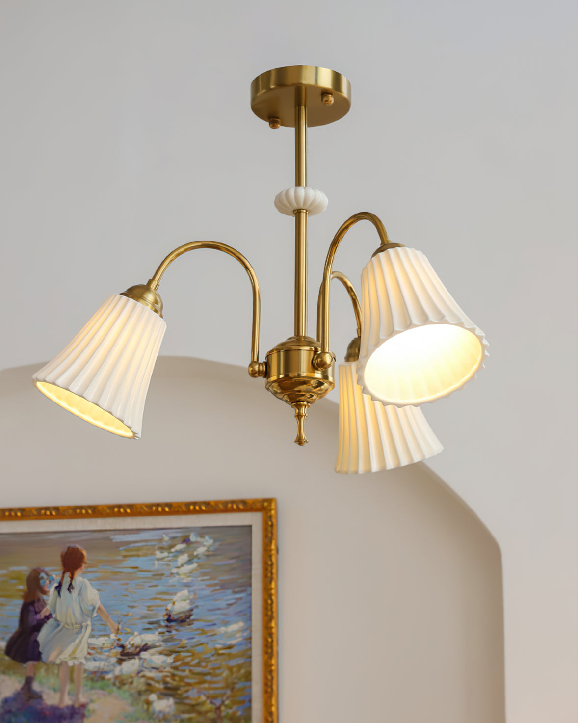 WINTHROP VINTAGE BRASS CEILING LANTERN