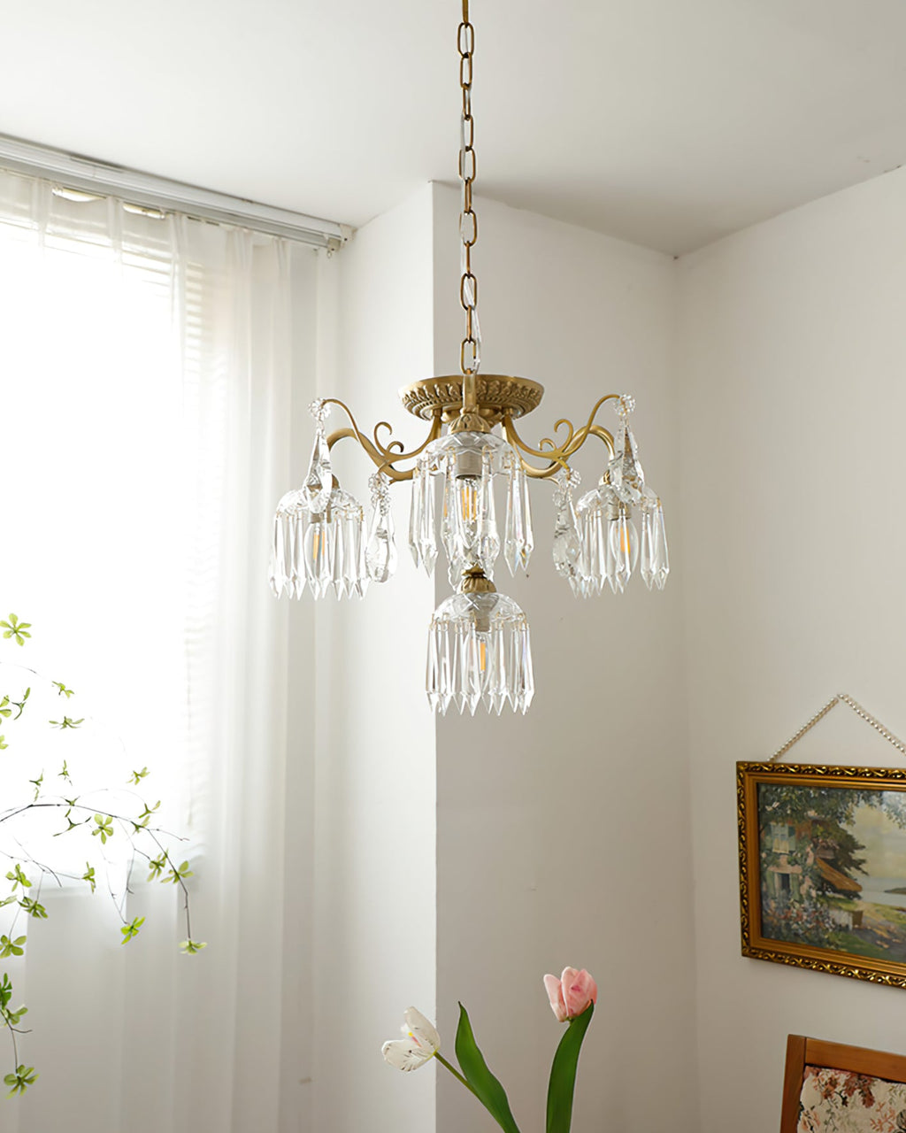 WINDSOR CRYSTAL TEARDROP CEILING LIGHT