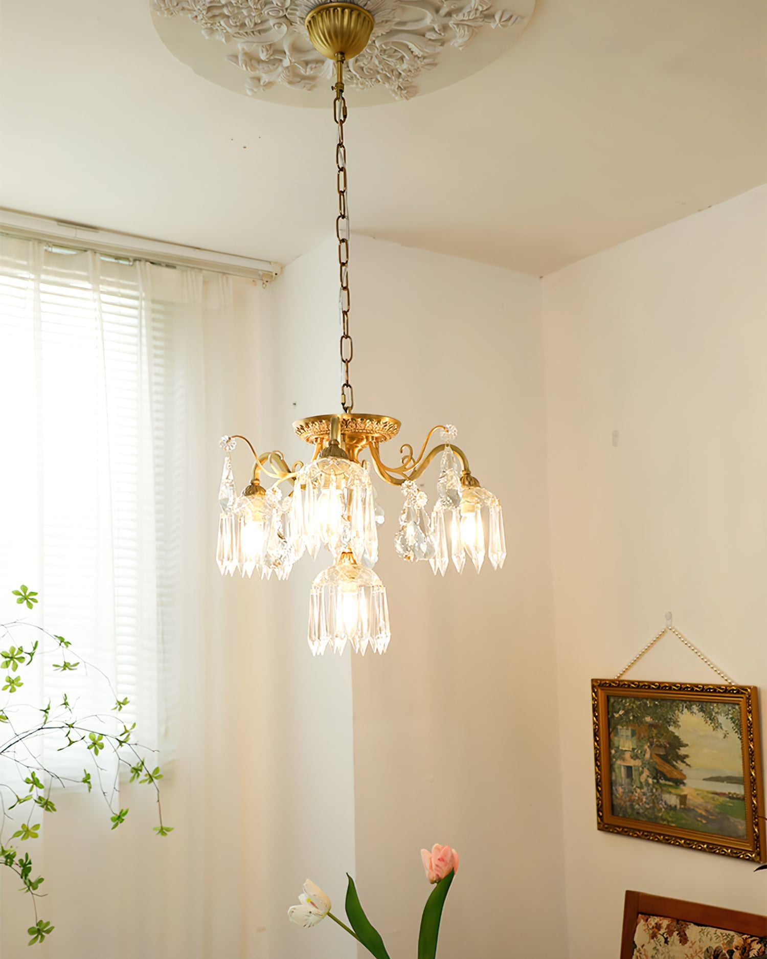 WINDSOR CRYSTAL TEARDROP CEILING LIGHT
