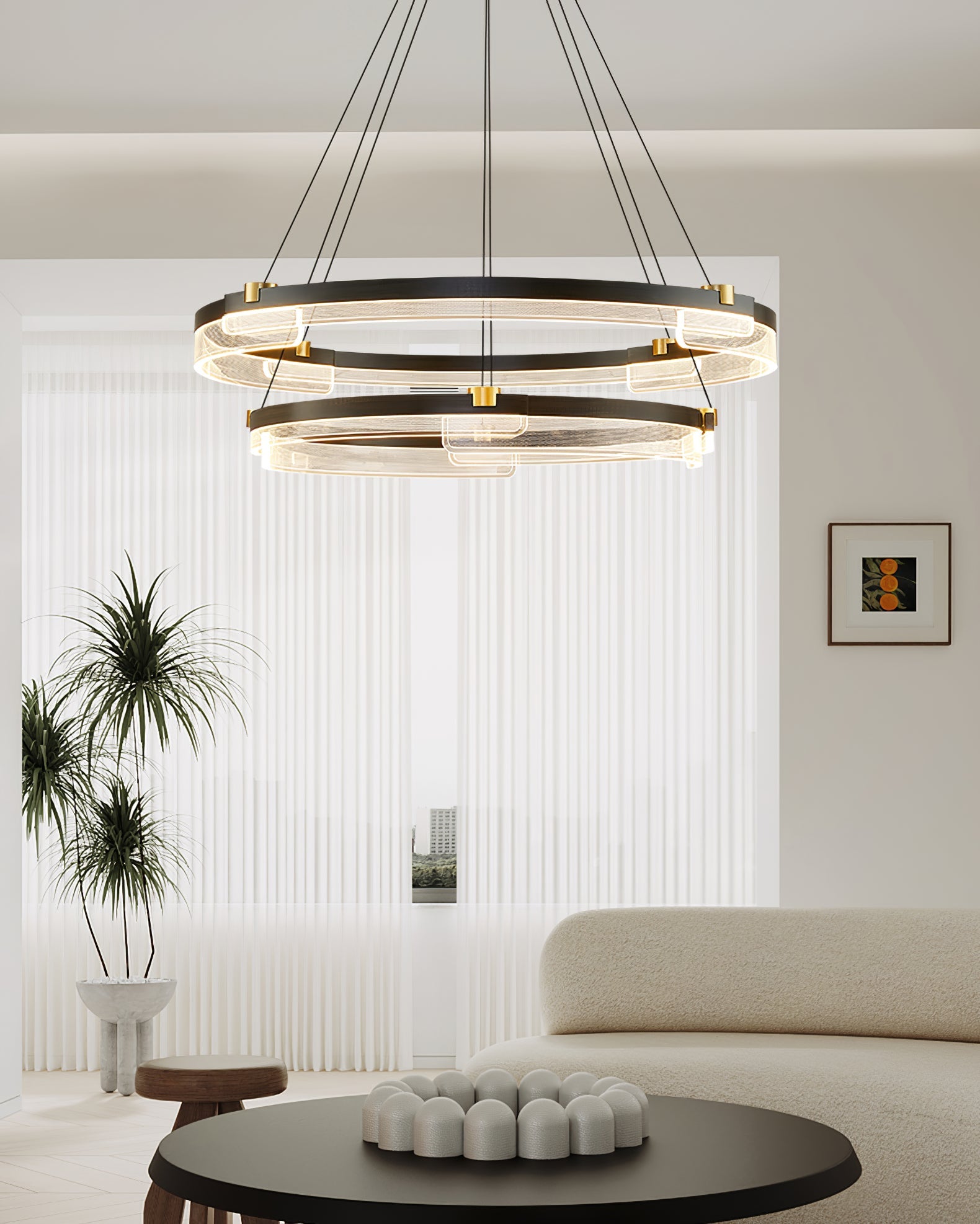 ELMSWORTH CRYSTAL DRAPED CEILING LANTERN