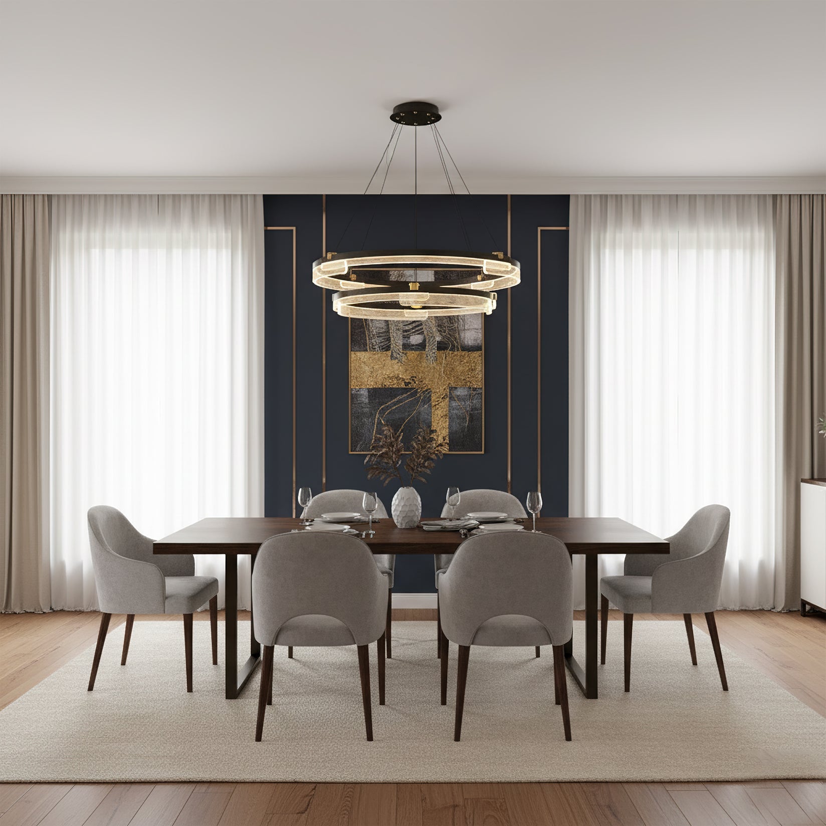 ELMSWORTH CRYSTAL DRAPED CEILING LANTERN