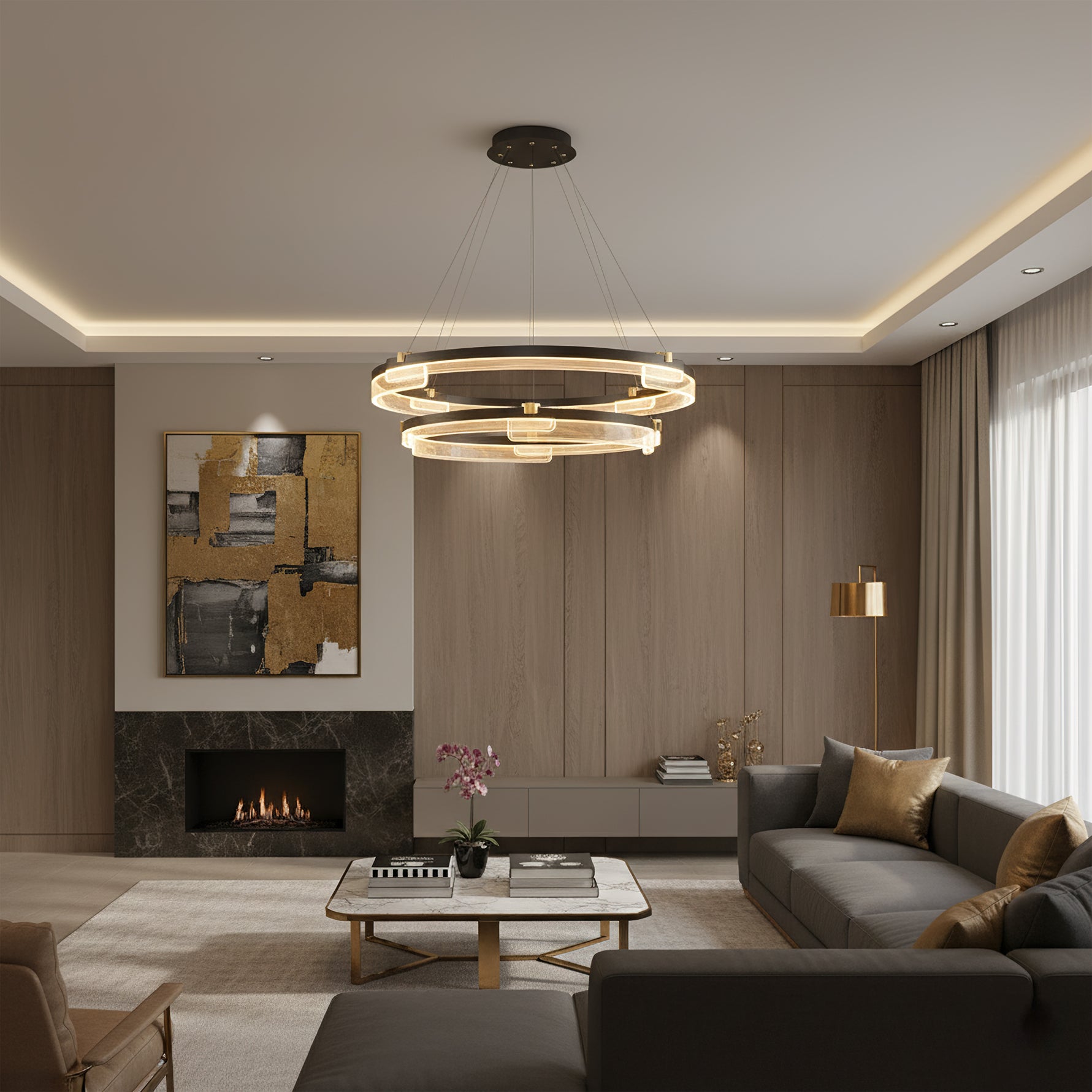 ELMSWORTH CRYSTAL DRAPED CEILING LANTERN