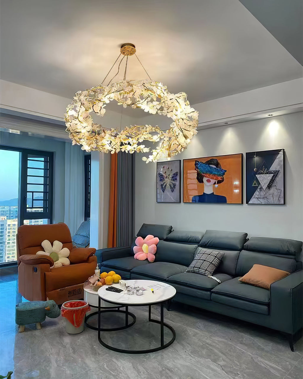 WINTHROP CRYSTAL DROPLET CEILING LANTERN