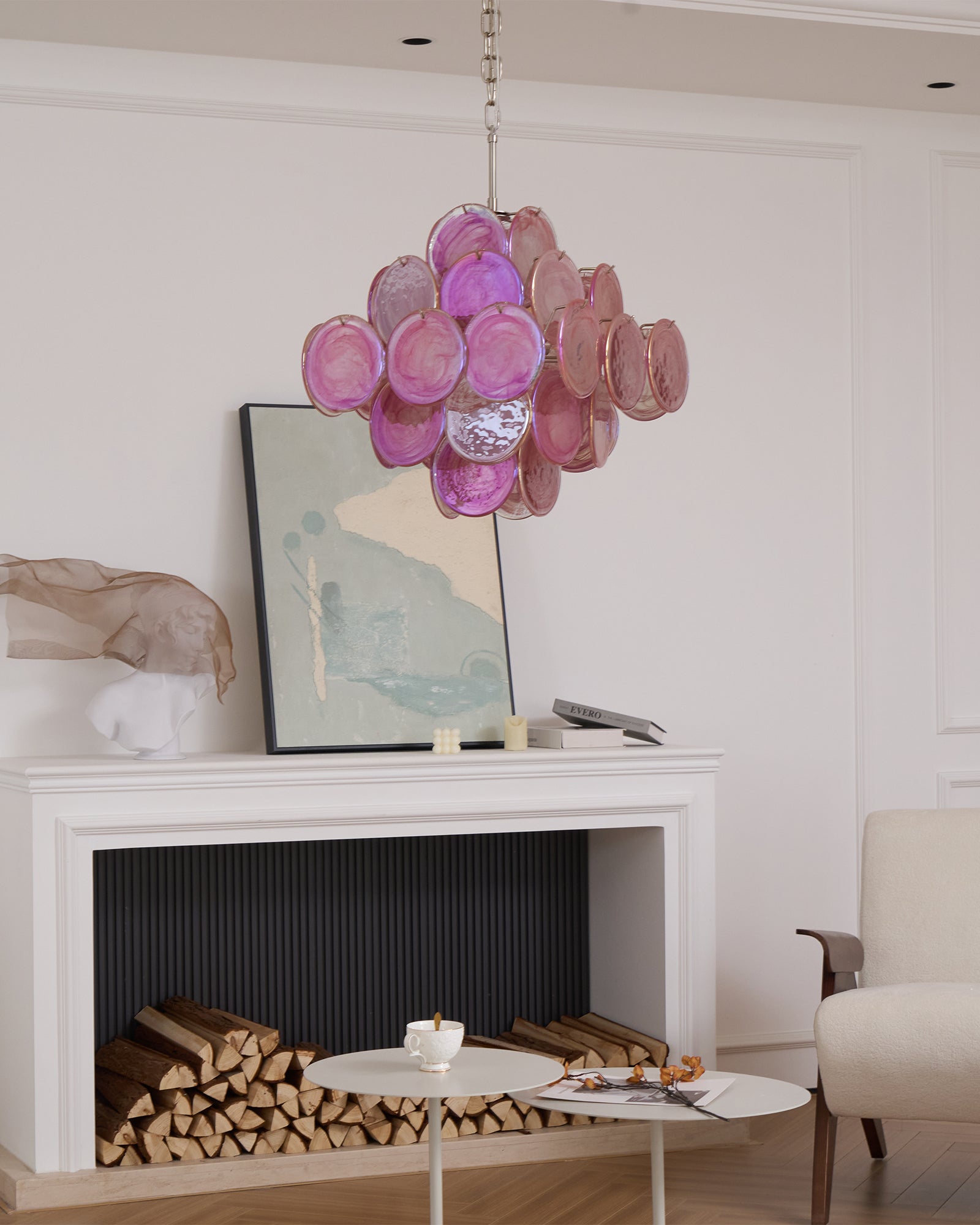 FLORENCE ROSE DISK MURANO CEILING LANTERN