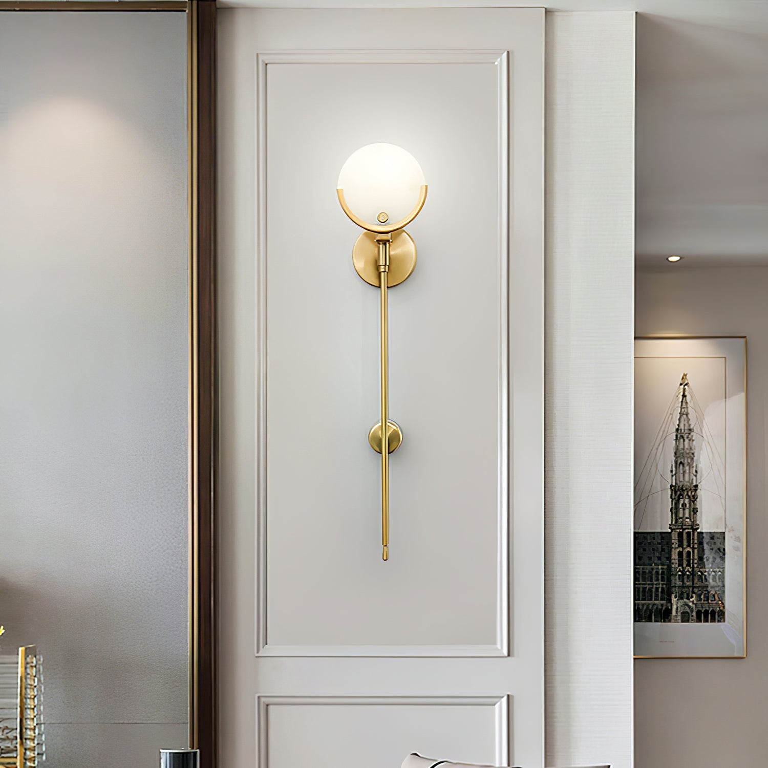 WINTERBOURNE BRASS EMBELLISHED WALL SCONCE