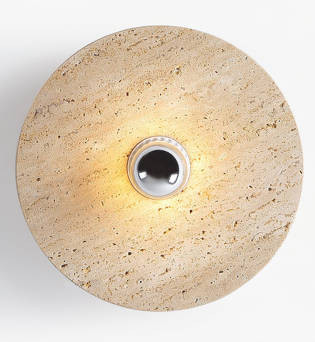 CHARLESTON TRAVERTINE DRUM LIGHTING FIXTURE