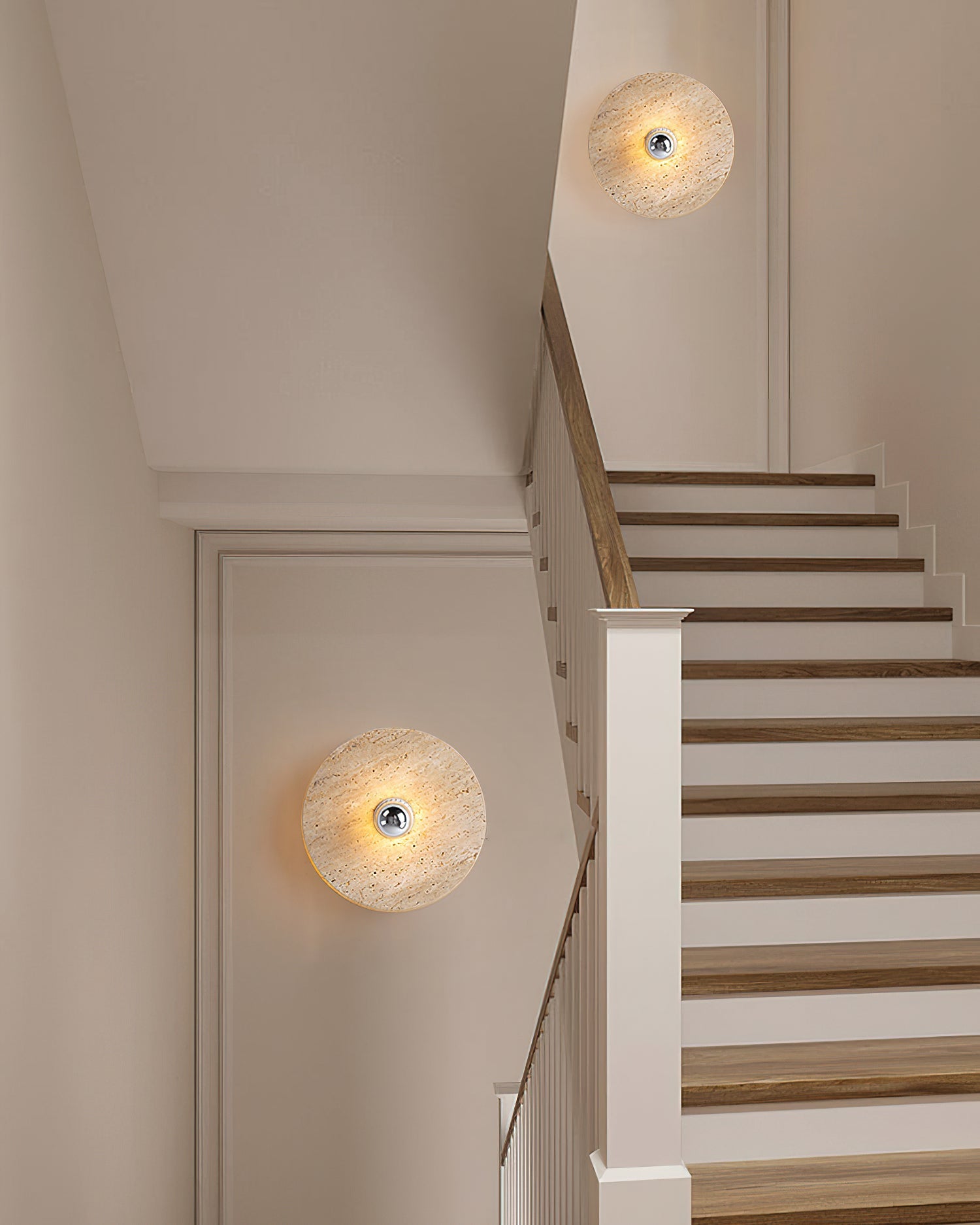 CHARLESTON TRAVERTINE DRUM LIGHTING FIXTURE