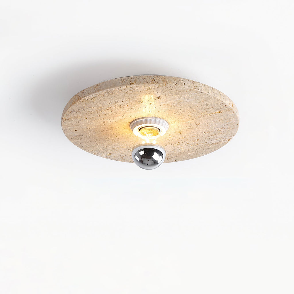 CHARLESTON TRAVERTINE DRUM LIGHTING FIXTURE
