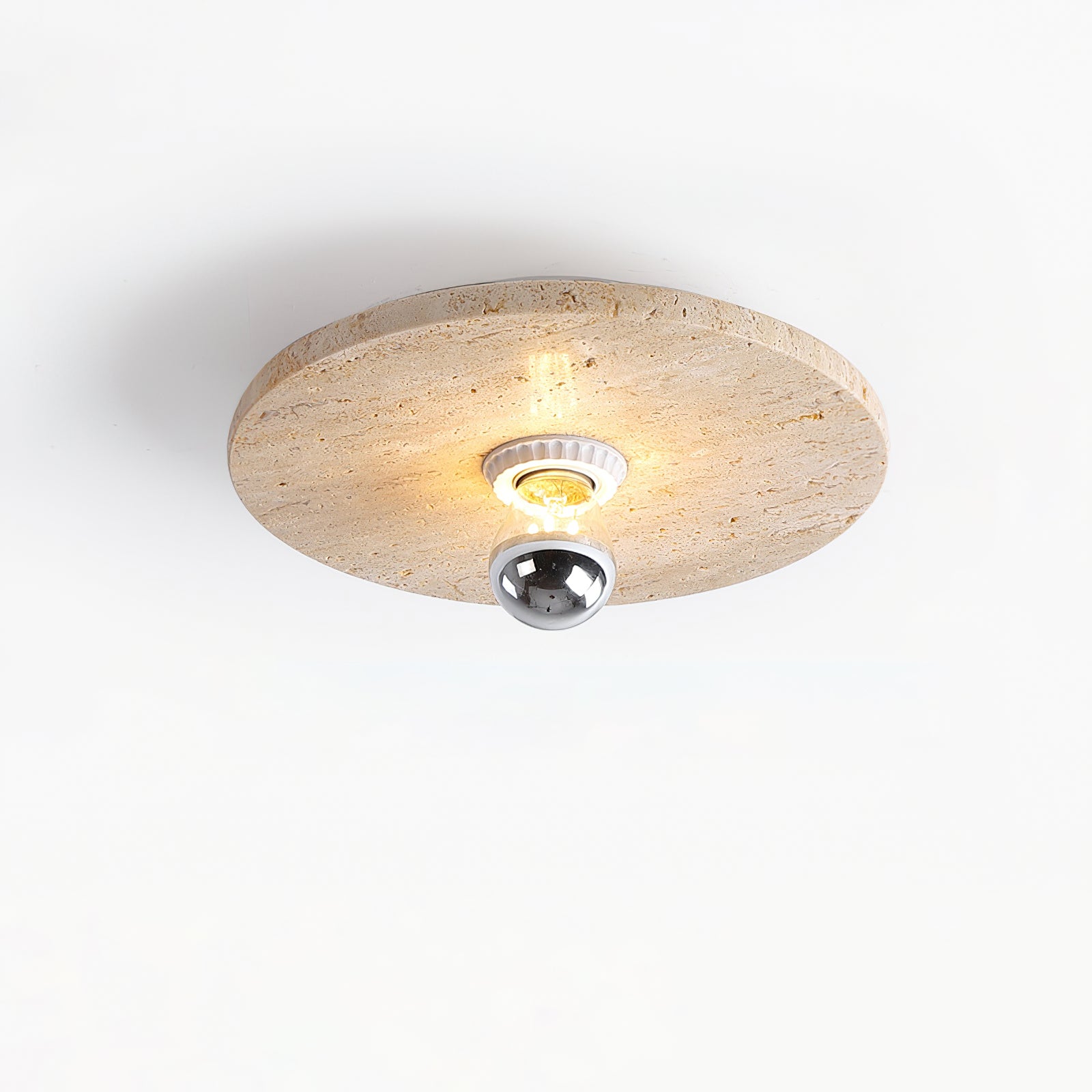 CHARLESTON TRAVERTINE DRUM LIGHTING FIXTURE
