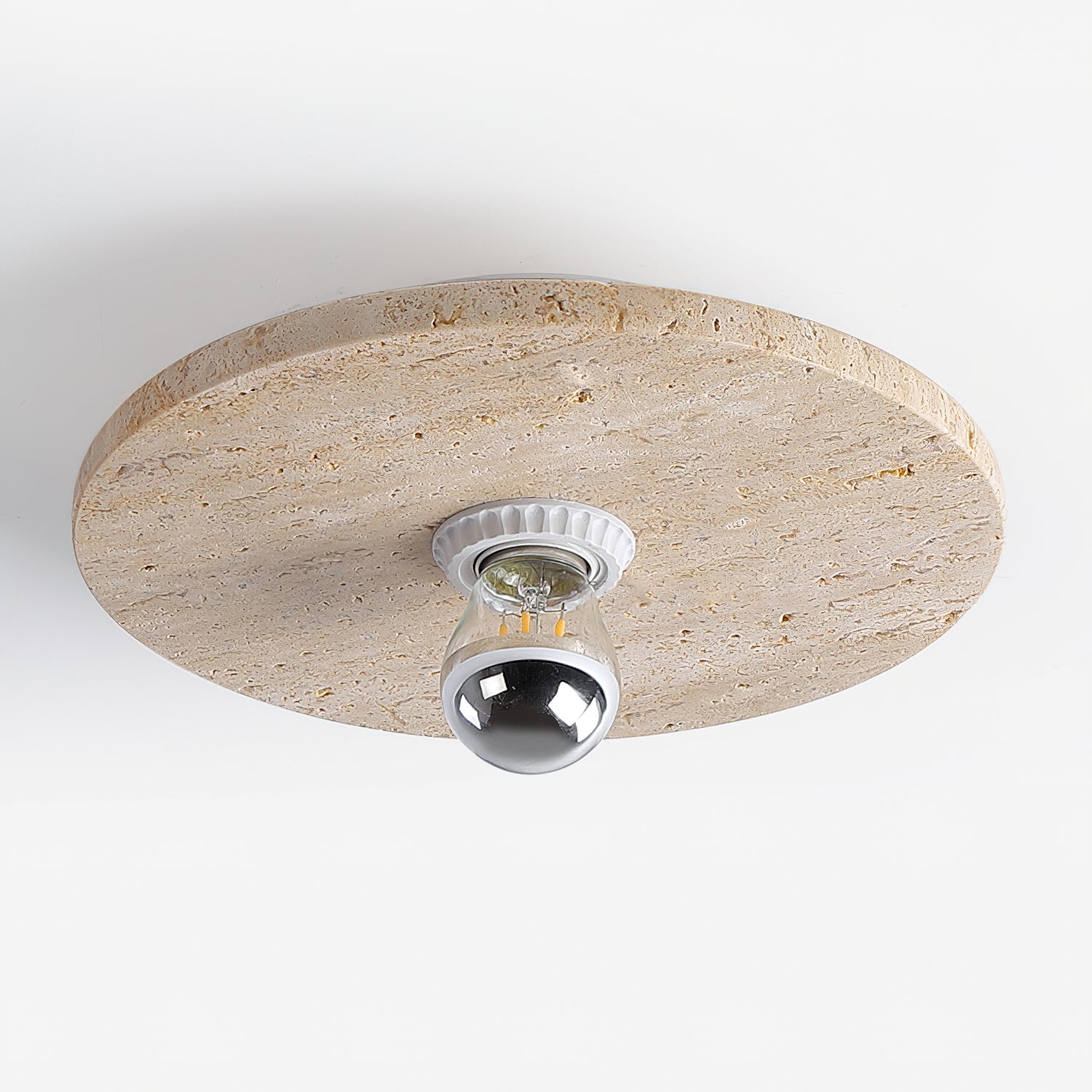 CHARLESTON TRAVERTINE DRUM LIGHTING FIXTURE