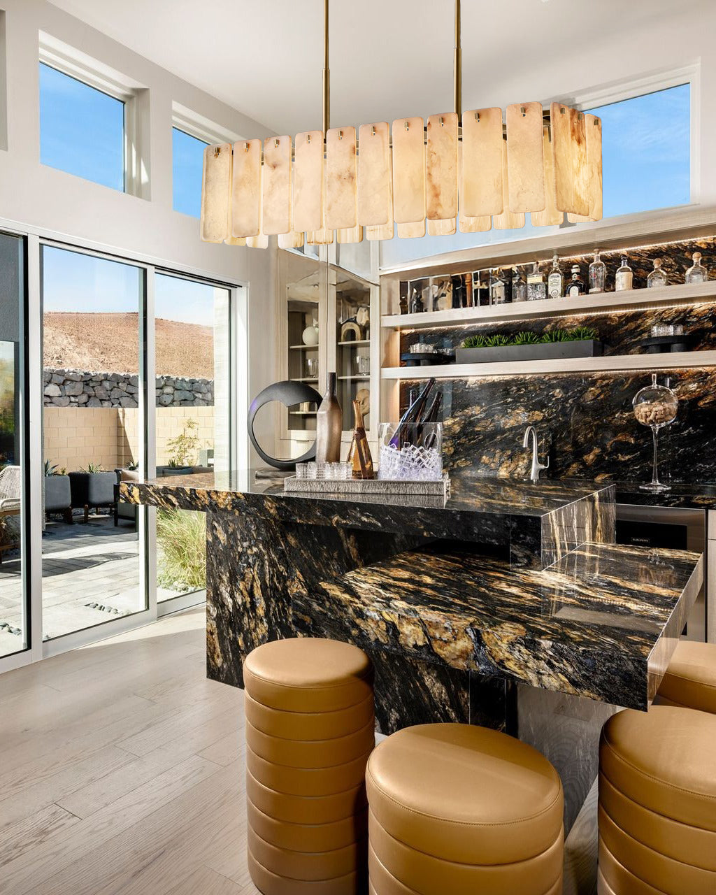 VITTORIA ONYX RECTANGULAR CEILING CHANDELIER