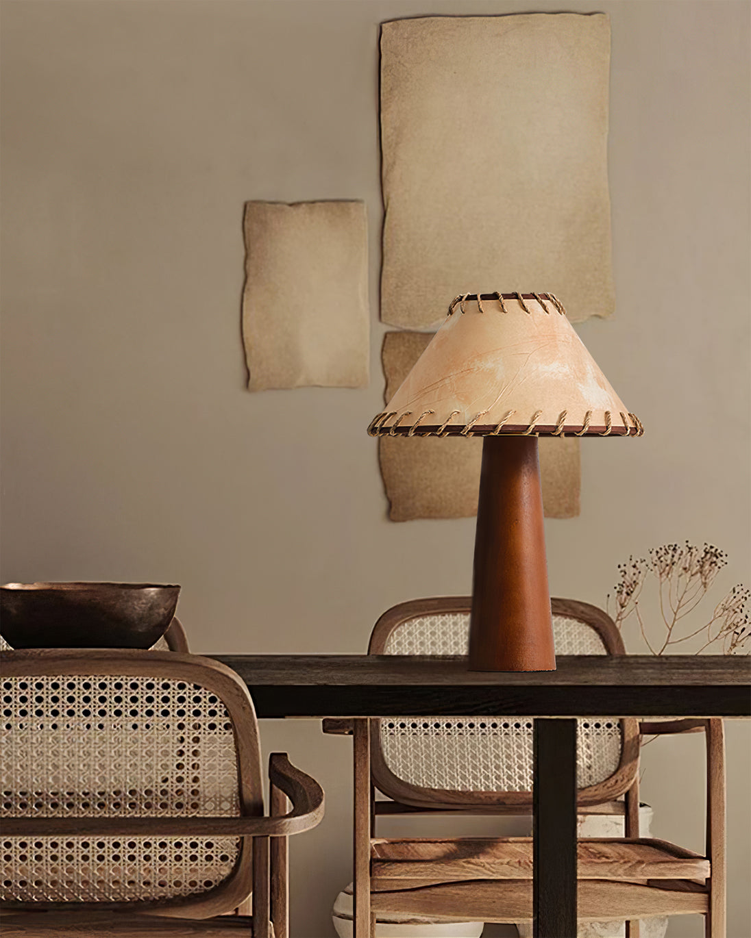 HEATHCLIFF RUSTIC WOODEN TABLE LANTERN