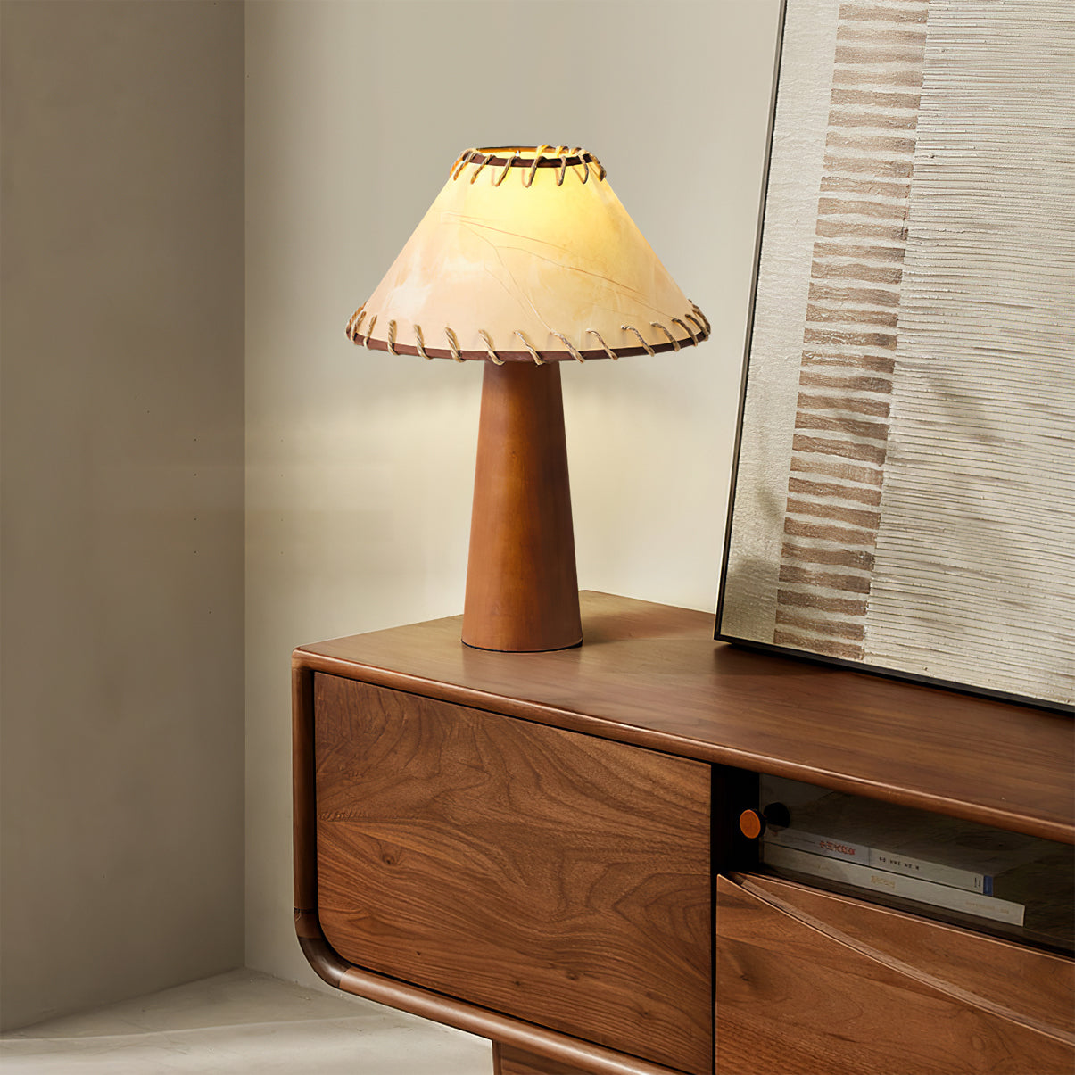 HEATHCLIFF RUSTIC WOODEN TABLE LANTERN