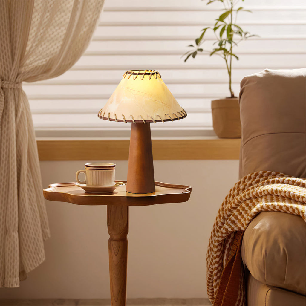 HEATHCLIFF RUSTIC WOODEN TABLE LANTERN