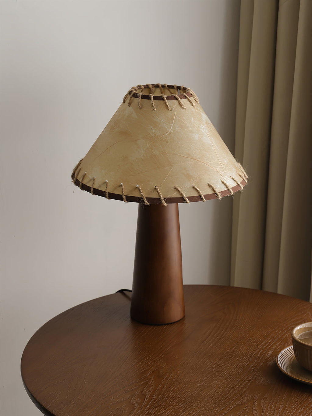 HEATHCLIFF RUSTIC WOODEN TABLE LANTERN
