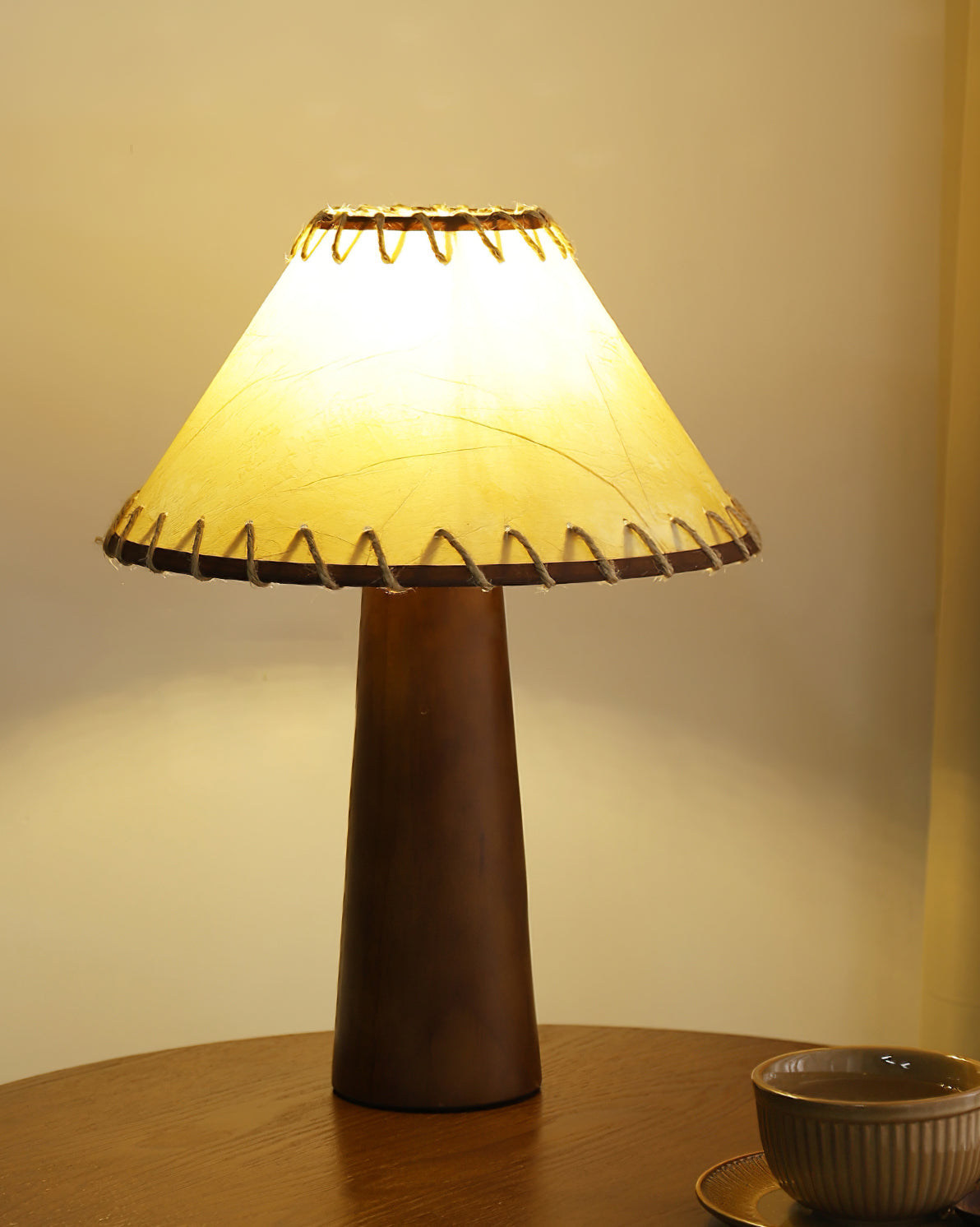 HEATHCLIFF RUSTIC WOODEN TABLE LANTERN