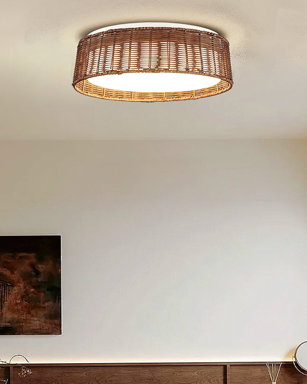 RIVERTON MOSS GREEN DRUM LIGHTING FIXTURE
