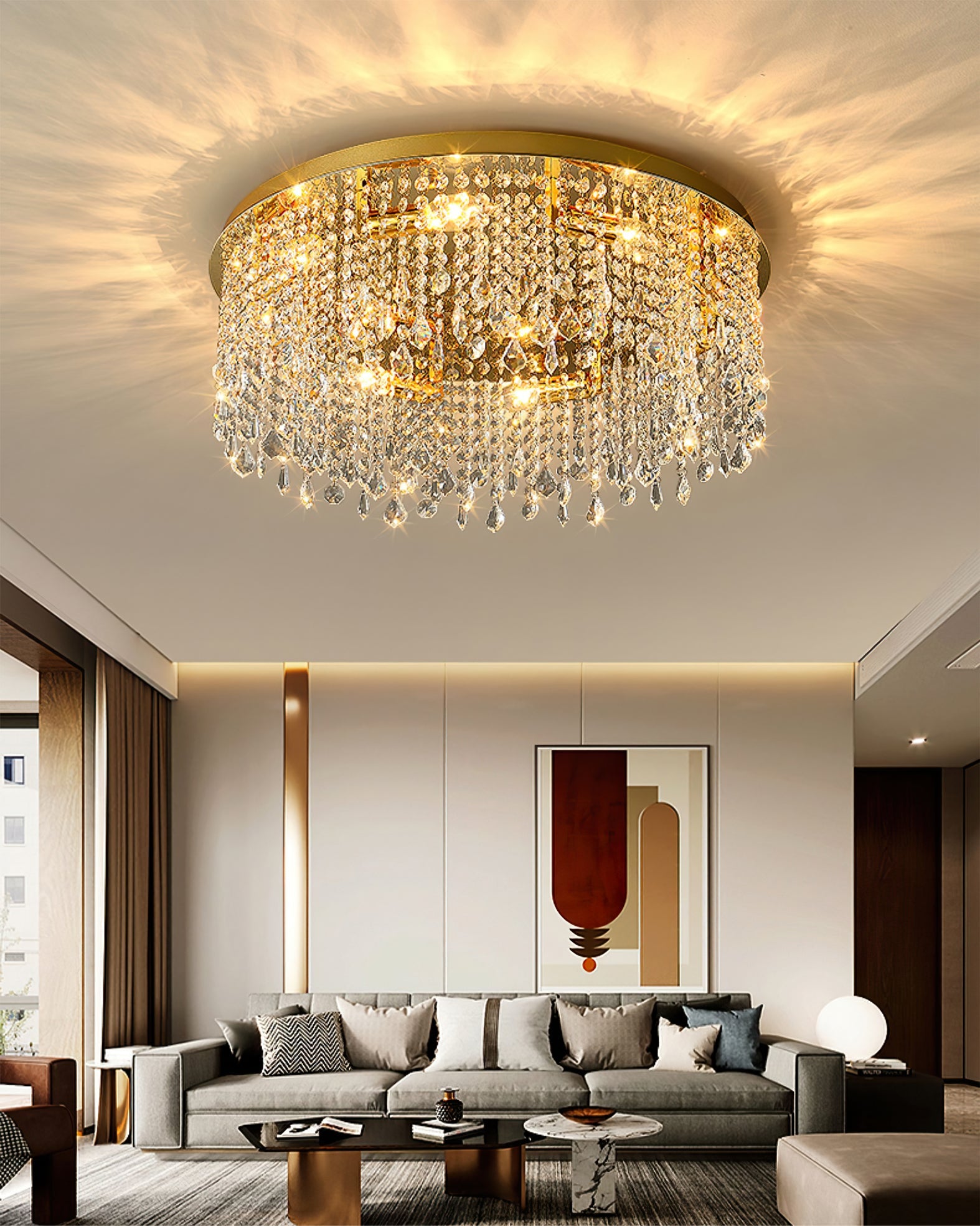 RAVENHURST CRYSTAL DRUM LIGHT FIXTURE