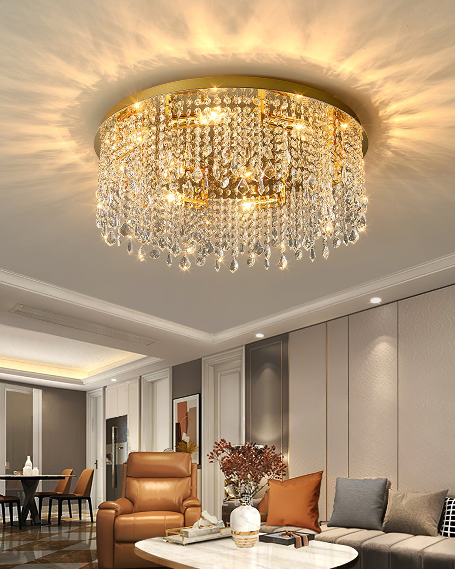 RAVENHURST CRYSTAL DRUM LIGHT FIXTURE