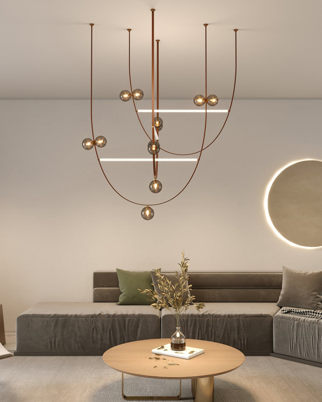 CHARLESTON LEATHER BALL PENDANT LIGHT