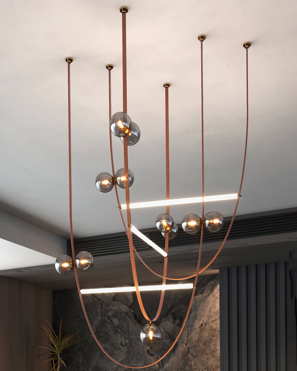 CHARLESTON LEATHER BALL PENDANT LIGHT