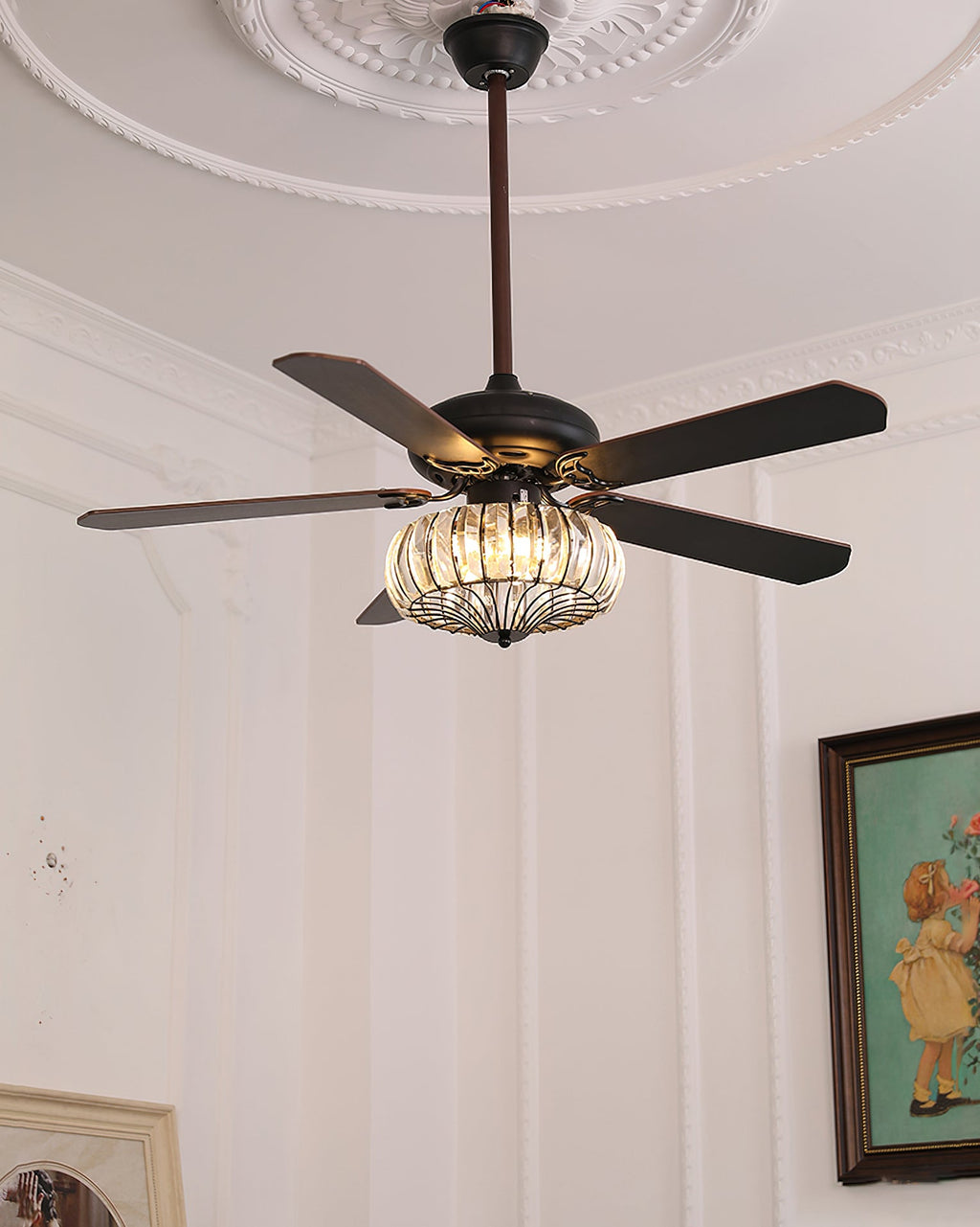Fitzwilliam Vintage Aged Brass Ceiling Luminaire