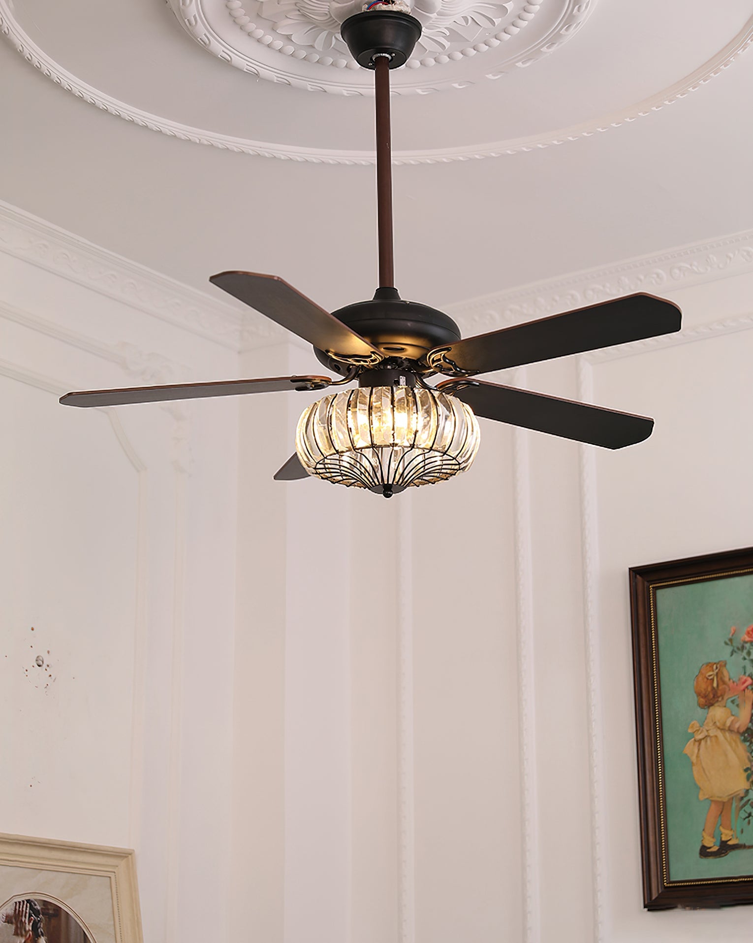 Fitzwilliam Vintage Aged Brass Ceiling Luminaire
