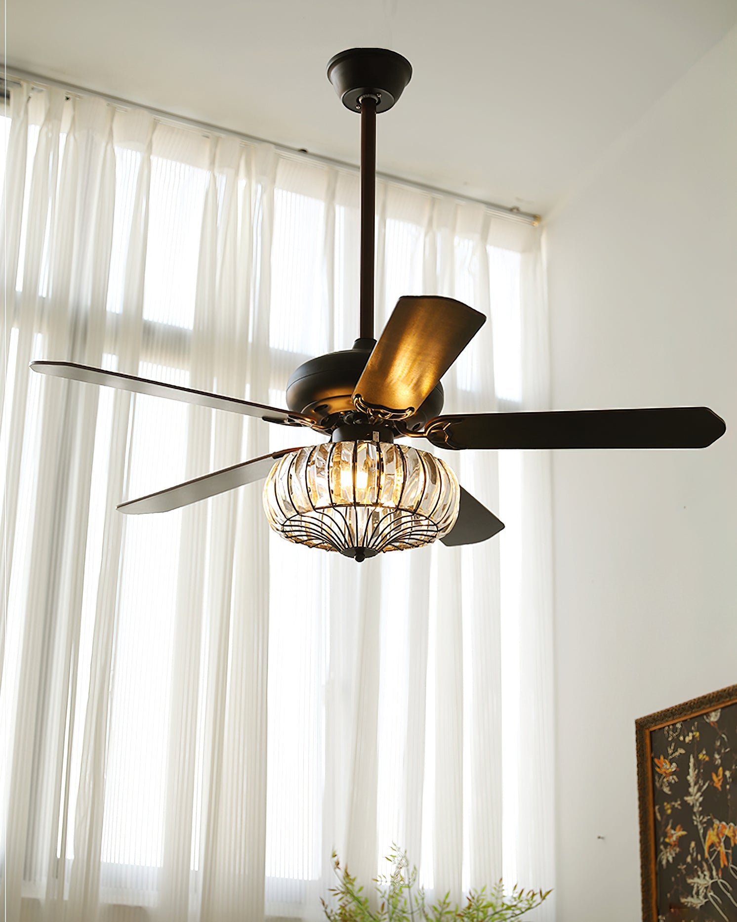 Fitzwilliam Vintage Aged Brass Ceiling Luminaire