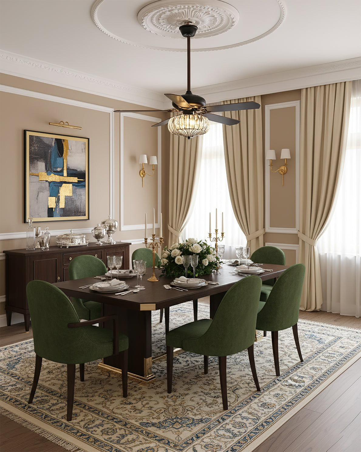 Fitzwilliam Vintage Aged Brass Ceiling Luminaire