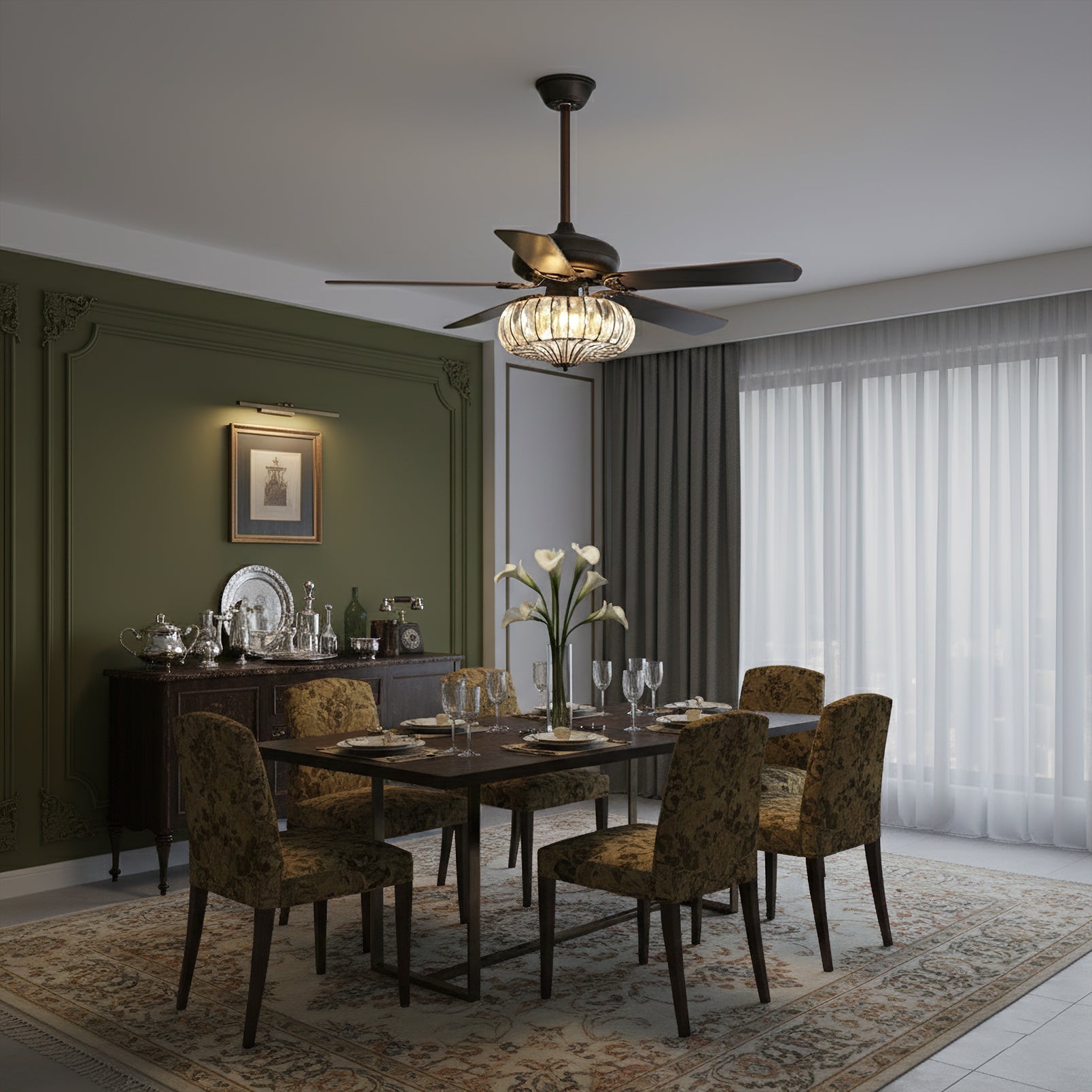 Fitzwilliam Vintage Aged Brass Ceiling Luminaire